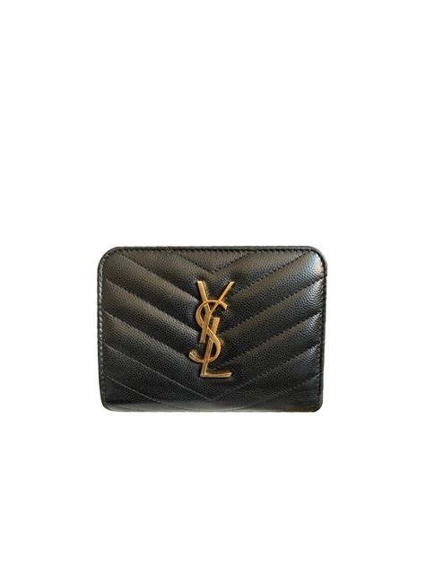 ysl black small compact monogram wallet|ysl wallet woman.